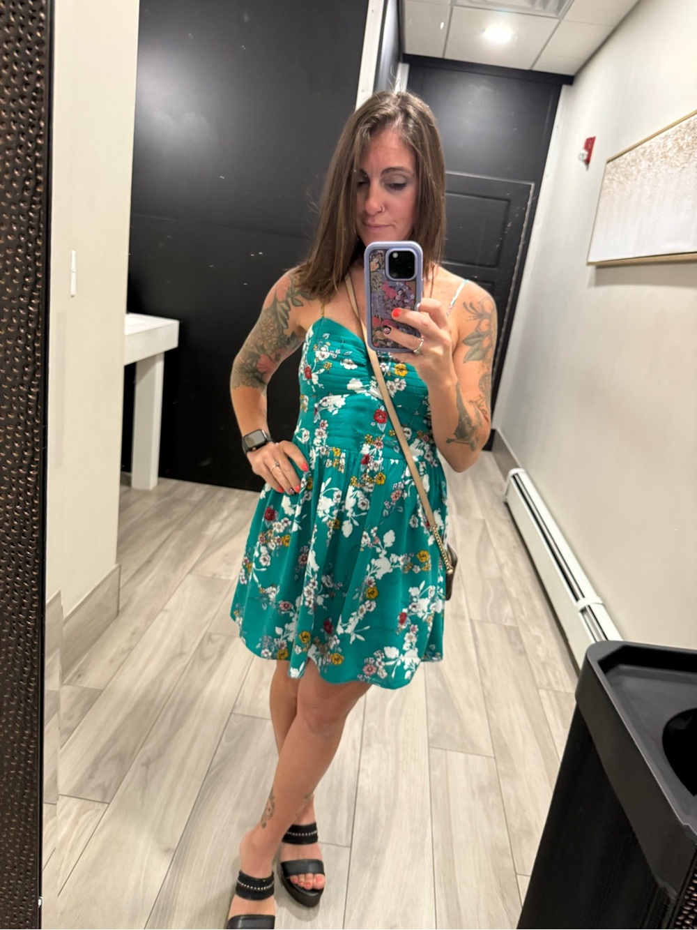 Green Spring Summer Floral Dress